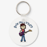 Light Bass Guitar Girl Keychains