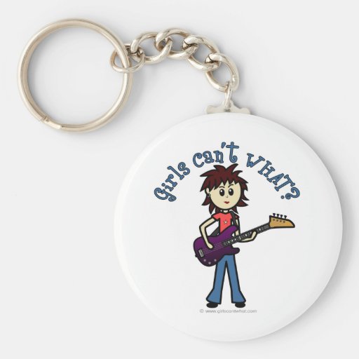 Light Bass Guitar Girl Keychain
