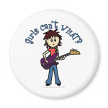 Light Bass Guitar Girl Magnets