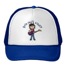 Light Bass Guitar Girl Mesh Hat