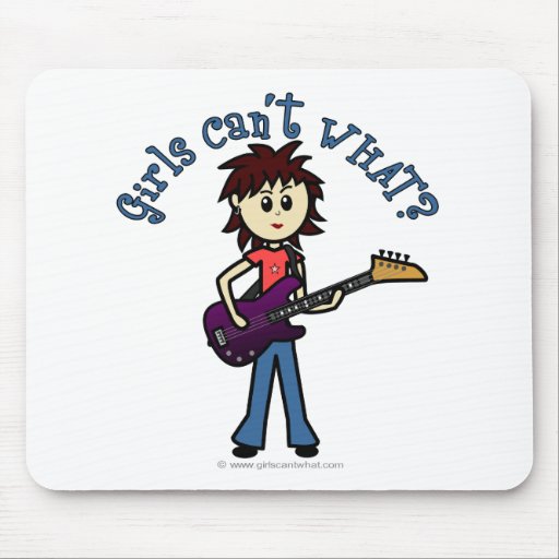 Light Bass Guitar Girl Mouse Pads