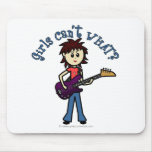 Light Bass Guitar Girl Mousepads