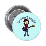 Light Bass Guitar Girl Pinback Button