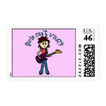 Light Bass Guitar Girl Stamps