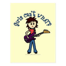 Light Bass Guitar Girl Postcard