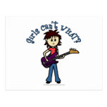 Light Bass Guitar Girl Postcard
