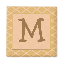 light biege pattern monogram magnets by DonnaGraysonAbstract light biege pattern monogram magnets