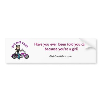 Light Biker Girl Bumper Sticker