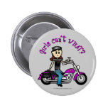 Light Biker Girl Button