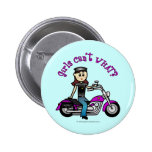 Light Biker Girl Button