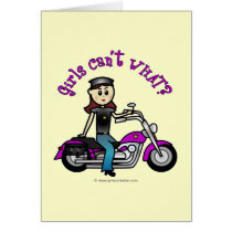 Light Biker Girl Greeting Cards
