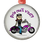 Light Biker Girl Christmas Ornaments