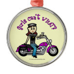 Light Biker Girl Christmas Tree Ornament