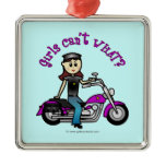 Light Biker Girl Christmas Tree Ornament