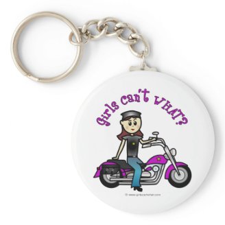 Light Biker Girl Key Chains