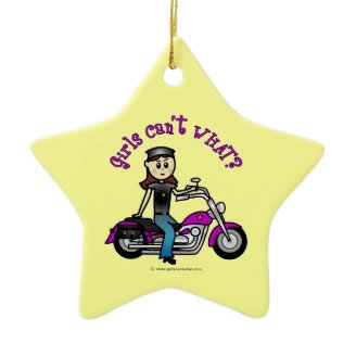 Light Biker Girl Christmas Tree Ornaments