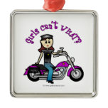 Light Biker Girl Ornament