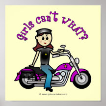 Light Biker Girl Print
