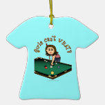 Light Billiards Girl Christmas Tree Ornament