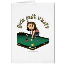 Light Billiards Girl Greeting Cards