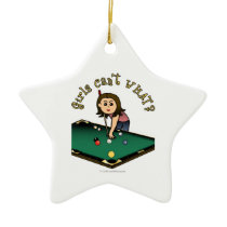 Light Billiards Girl Christmas Ornaments