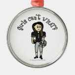 Light Black Football Christmas Ornament