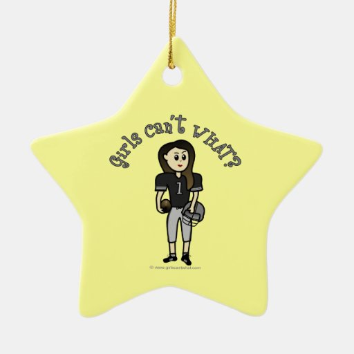 Light Black Football Christmas Tree Ornaments