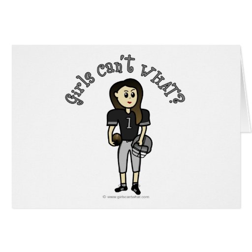 Light Black Football Greeting Cards