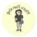 Light Black Football Round Sticker