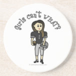 Light Black Womens Football Coasters