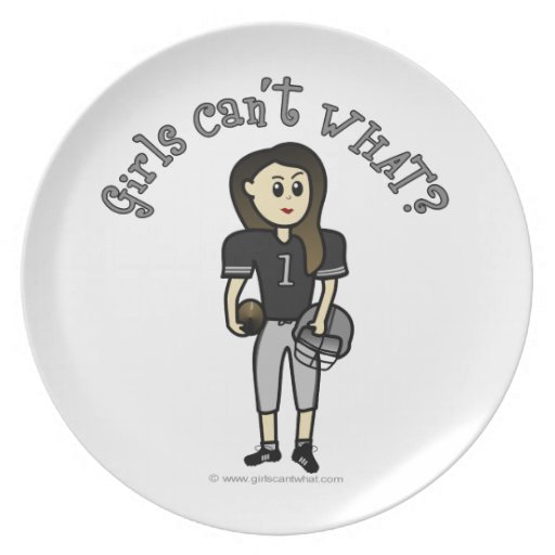 Light Black Womens Football Plate