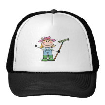 Light Blonde Gardener with Pink Hat