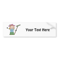 Light Blonde Gardener with Pink Hat Bumper Sticker