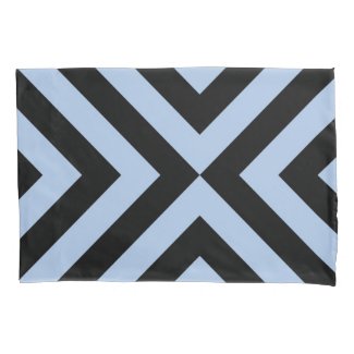 Light Blue And Black Chevrons Geometric Pattern Pillowcase