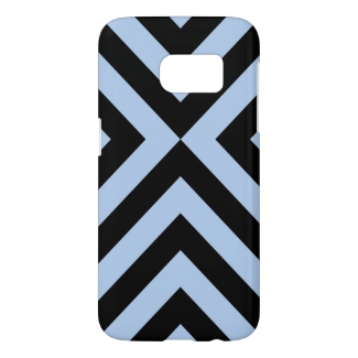 Light Blue and Black Chevrons Samsung Galaxy S7