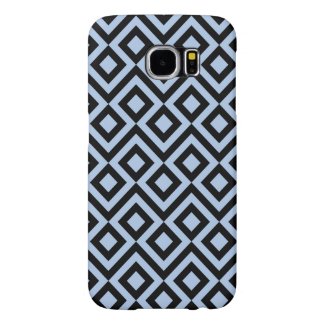 Light Blue and Black Meander Samsung Galaxy S6 Cases