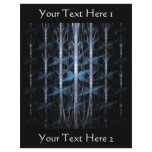 Light Blue and Black Pattern. Fractal Art. Full Color Flyer