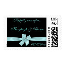 Light Blue and Black Personalized postage