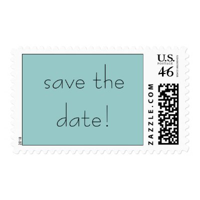 light blue and black save the date stamp