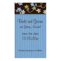 Light Blue and Brown Floral Card business cards