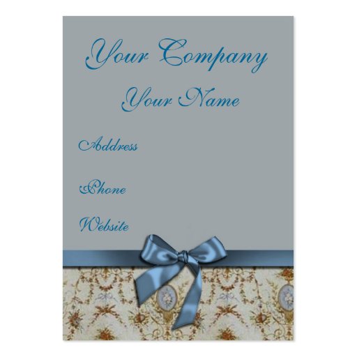Light Blue and Cream Damask  Business Card (front side)