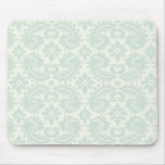 light blue and cream lovely damask mouse pads