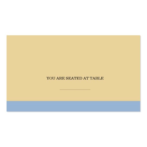 Light Blue and Cream Wedding Placecards Business Card (front side)