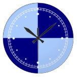Light Blue and Dark Blue Rectangles Round Wallclock