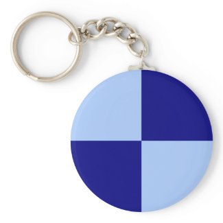 Light Blue and Dark Blue Rectangles keychain