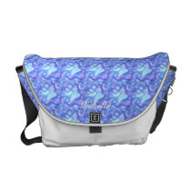 Light Blue and Purple Abstract Messenger Bag