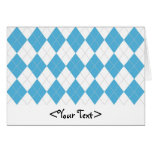 Light Blue and White Argyle Pattern Greeting Card