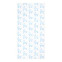 Light Blue and White Baby Stroller Pattern. Photo Greeting Card
