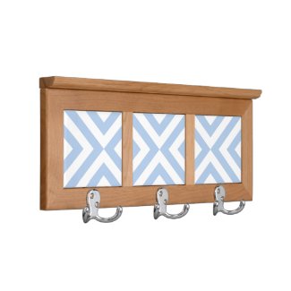 Light Blue and White Chevrons Coat Rack