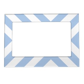Light Blue and White Chevrons Magnetic Picture Frames